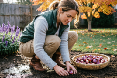 Сажаю тюльпаны до 20 октября: всего горсть песка на дно — луковицы переживают даже лютый мороз
